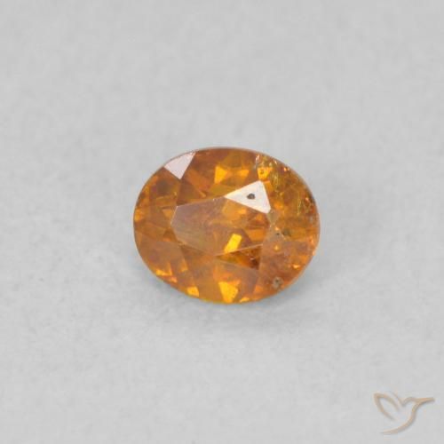 0.33 ct Orange Sphalerite Stone, Natural Sphalerite in Oval Facet Shape for Sale