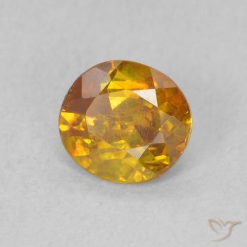 0.65 ct Orange Sphalerite Stone, Natural Sphalerite in Oval Facet Shape for Sale