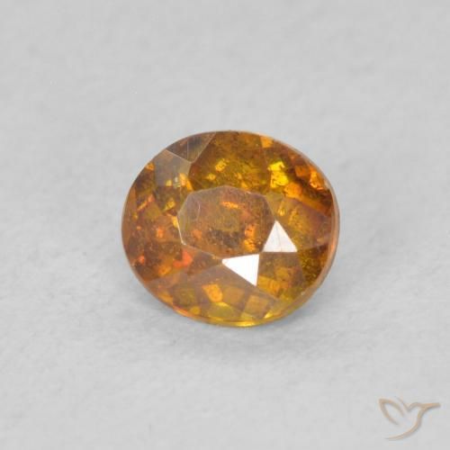 0.52 ct Orange Sphalerite Stone, Natural Sphalerite in Oval Facet Shape for Sale