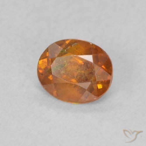 0.55 ct Orange Sphalerite Stone, Natural Sphalerite in Oval Facet Shape for Sale