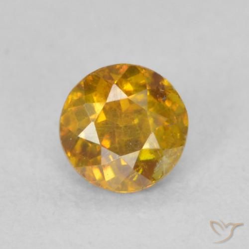 0.39ct Natural Earth Orange Sphalerite, Round, SI