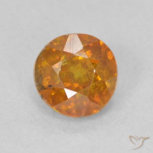 0.48ct Natural Bright Orange Sphalerite, Round, SI