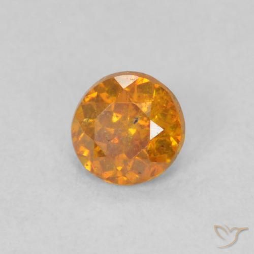 0.27 ct Orange Sphalerite Stone, Natural Sphalerite in Round Facet Shape for Sale