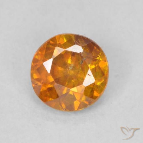 0.35ct Natural Earth Orange Sphalerite, Round, SI