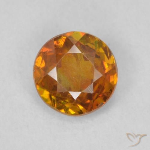 0.41ct Natural Brownish Orange Sphalerite, Round, SI