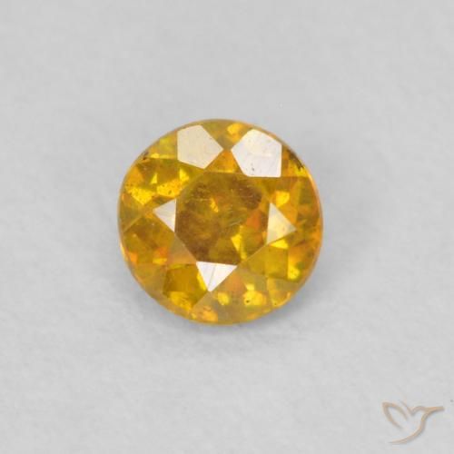 0.30ct Natural Golden Orange Sphalerite, Round, SI