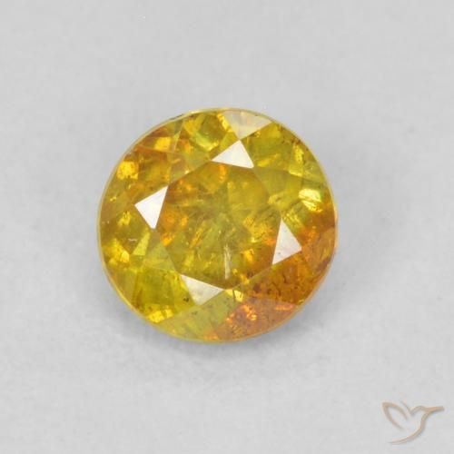 0.40ct Natural Apricot Orange Sphalerite, Round, SI