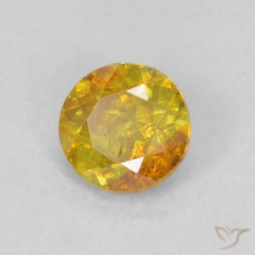 0.40 ct Orange Sphalerite Stone, Natural Sphalerite in Round Facet Shape for Sale