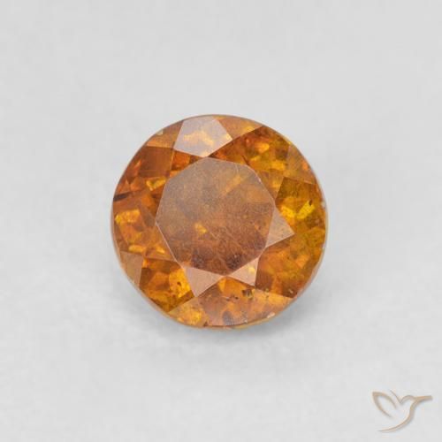 0.80 ct Golden Sphalerite Stone, Natural Sphalerite in Round Facet Shape for Sale