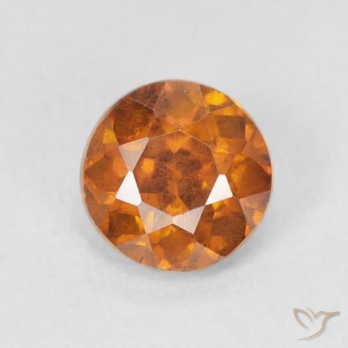 0.95ct Natural Earthy Orange Sphalerite, Round, VS-SI