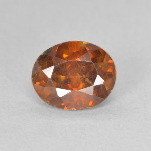 1.33ct Natural Deep Brownish Orange Sphalerite, Oval, SI