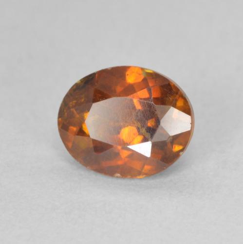 1.33 ct Orange Sphalerite Stone, Natural Sphalerite in Oval Facet Shape for Sale