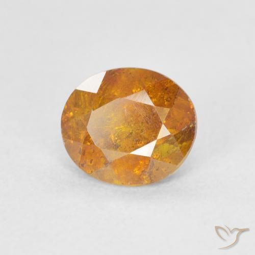 1.25 ct Orange Sphalerite Stone, Natural Sphalerite in Oval Facet Shape for Sale