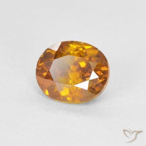 1.25 ct Golden Sphalerite Stone, Natural Sphalerite in Oval Facet Shape for Sale