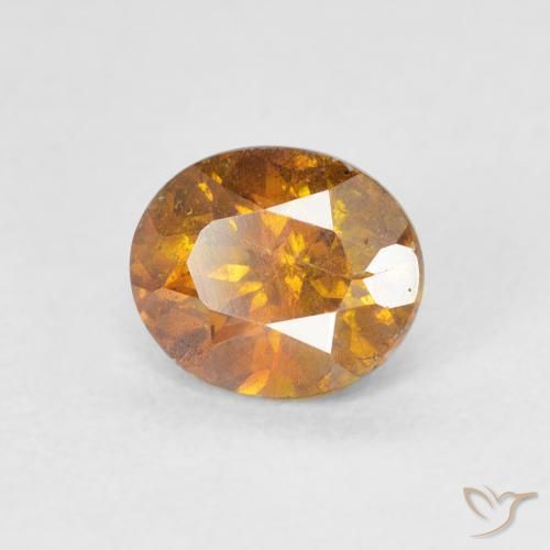 1.44 ct Orange Sphalerite Stone, Natural Sphalerite in Oval Facet Shape for Sale