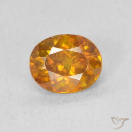 0.59ct Natural Medium Orange Sphalerite, Oval, SI