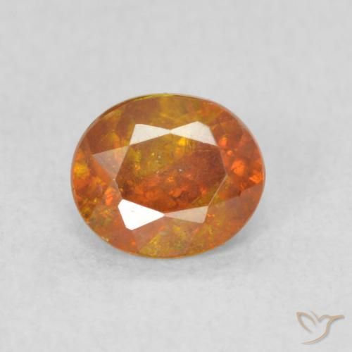0.58ct Natural Earth Orange Sphalerite, Oval, SI