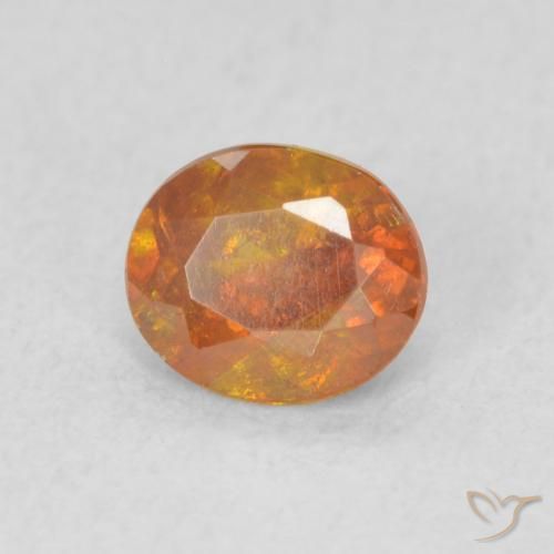 0.58 ct Orange Sphalerite Stone, Natural Sphalerite in Oval Facet Shape for Sale