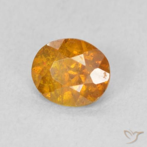 0.56 ct Orange Sphalerite Stone, Natural Sphalerite in Oval Facet Shape for Sale