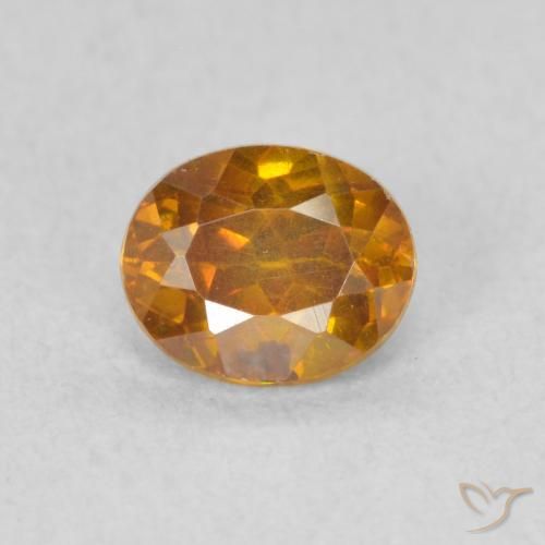 0.56ct Natural Deep Orange Sphalerite, Oval, SI