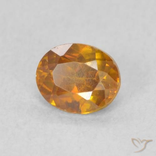 0.56 ct Orange Sphalerite Stone, Natural Sphalerite in Oval Facet Shape for Sale
