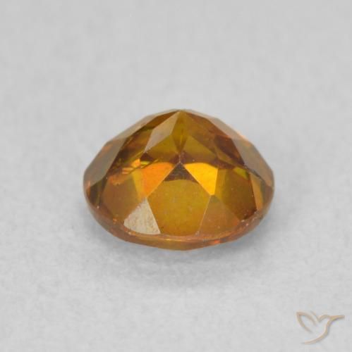 Sphalerite Gemstone in 5.2 mm Size for Sale, Sphalerite Stone in Earth Orange Color