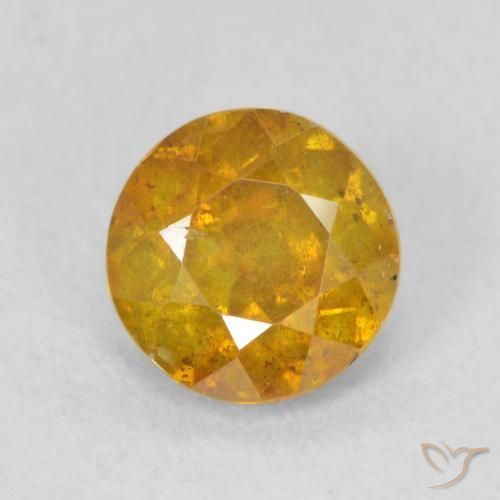 0.84ct Natural Golden Orange Sphalerite, Round, SI