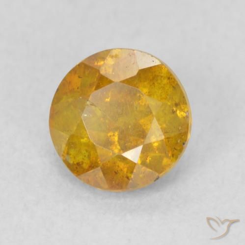 0.84 ct Orange Sphalerite Stone, Natural Sphalerite in Round Facet Shape for Sale