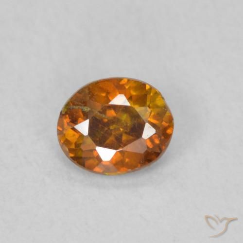0.28ct Natural Deep Orange Sphalerite, Oval, SI