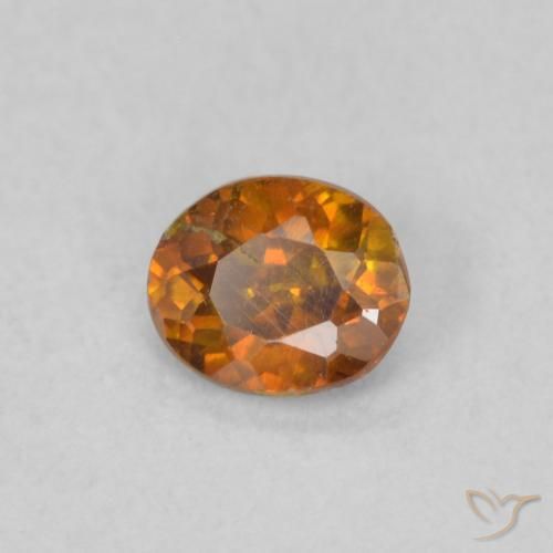 0.28 ct Orange Sphalerite Stone, Natural Sphalerite in Oval Facet Shape for Sale