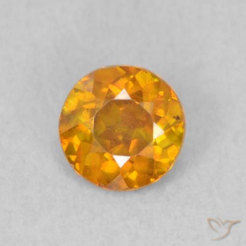 0.47ct Natural Intense Orange Sphalerite, Round, SI