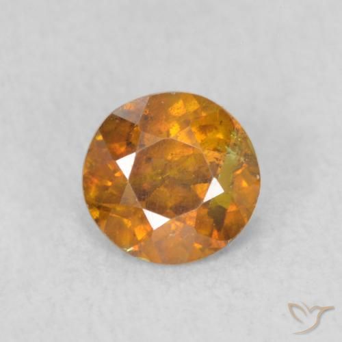 0.47ct Natural Brownish Orange Sphalerite, Round, SI