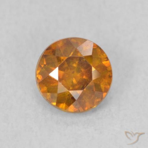 0.53ct Natural Orange Brown Sphalerite, Round, SI