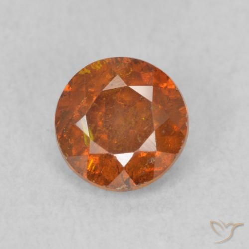 0.72ct Natural Amber Orange Sphalerite, Round, SI