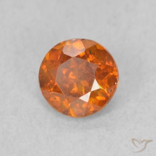 0.53 ct Orange Sphalerite Gemstone, Sphalerite Gem in Round Facet Shape for Sale.