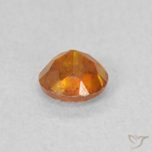 Sphalerite Gemstone in 4 mm (calibrated) Size for Sale, Sphalerite Stone in Amber Orange Color