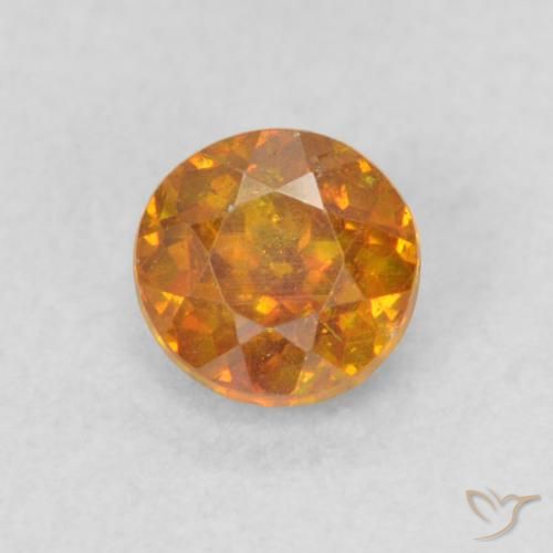 0.48ct Natural Brownish Orange Sphalerite, Round, SI