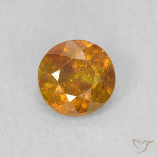 0.47ct Natural Brownish Orange Sphalerite, Round, SI