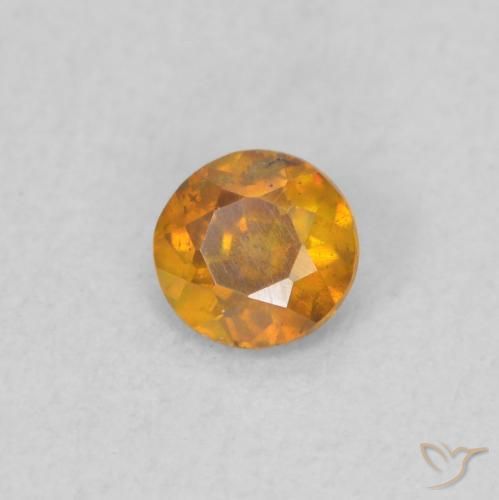0.27 ct Orange Sphalerite Stone, Natural Sphalerite in Round Facet Shape for Sale