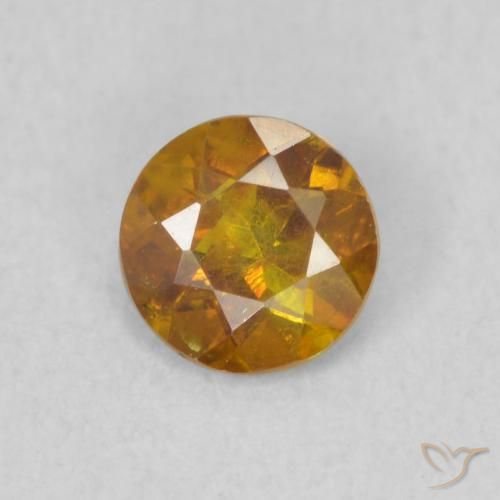 0.46ct Natural Medium Orange Sphalerite, Round, SI