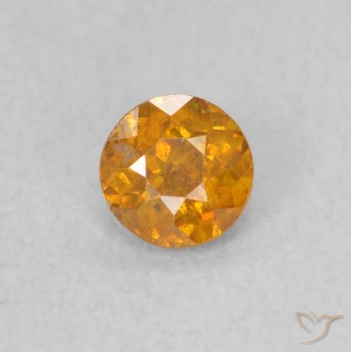 0.42ct Natural Honey Orange Sphalerite, Round, SI