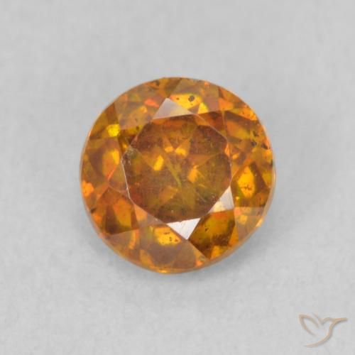 0.73ct Natural Brownish Orange Sphalerite, Round, SI