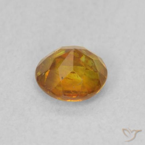 Sphalerite Gemstone in 4.7 mm Size for Sale, Sphalerite Stone in Medium Orange Color