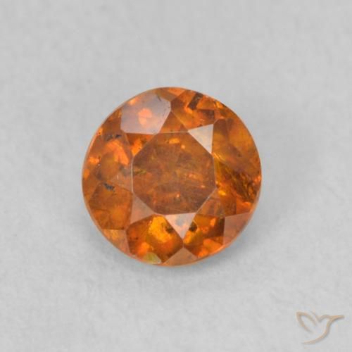 0.57ct Natural Amber Orange Sphalerite, Round, SI
