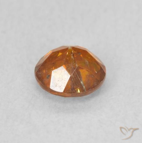 Sphalerite Gemstone in 4.7 mm Size for Sale, Sphalerite Stone in Amber Orange Color
