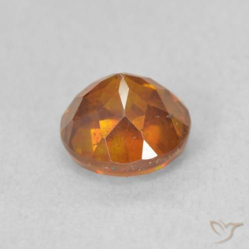 Sphalerite Gemstone in 5.5 mm (calibrated) Size for Sale, Sphalerite Stone in Medium Dark-Orange Color