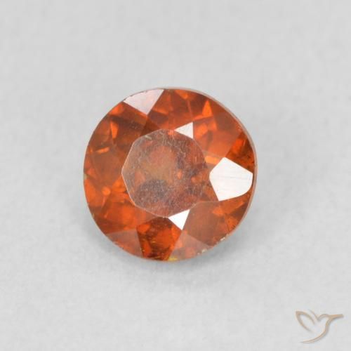 0.68 ct Orange Sphalerite Stone, Natural Sphalerite in Round Facet Shape for Sale