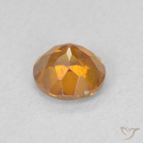 Sphalerite Gemstone in 4.7 mm Size for Sale, Sphalerite Stone in Intense Orange Color