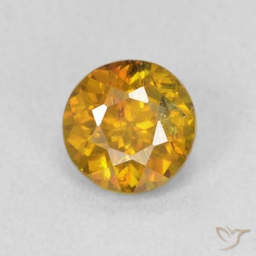 0.80ct Natural Golden-Orange Sphalerite, Round, VS-SI