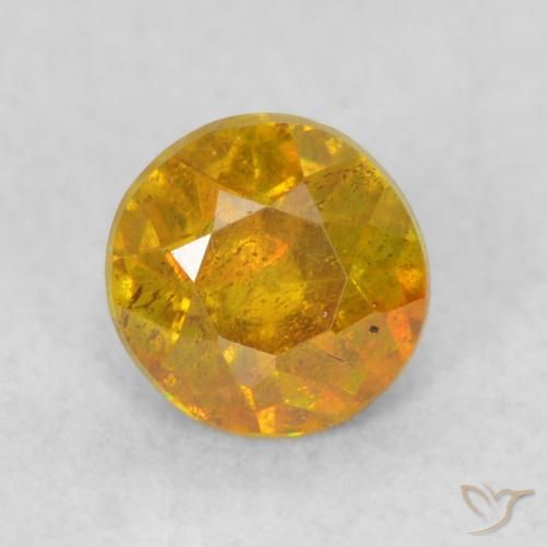 0.42ct Natural Orange-Gold Sphalerite, Round, SI